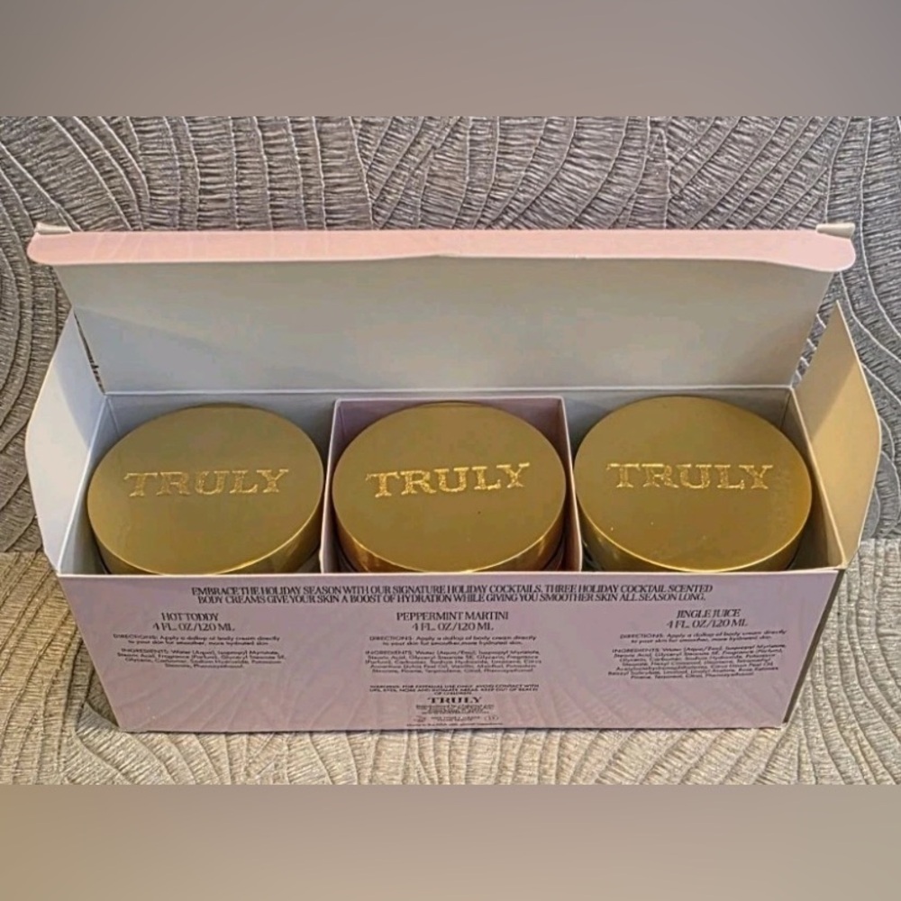 TRULY Holiday Cocktail Body Cream Collection 3pc Set 4 fl. Oz 120 ml each (NIB) - Picture 2 of 5